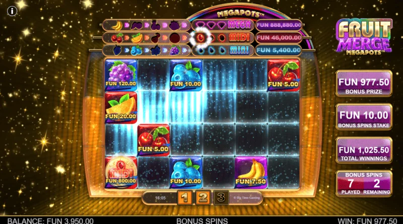 Fruit Merge Megapots - leikskjár Hold and Spin